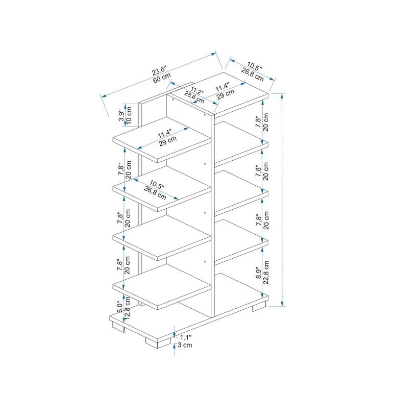 Oakline Asymmetric Shoe Rack