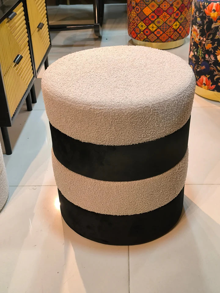 Noir Bouclé Stool