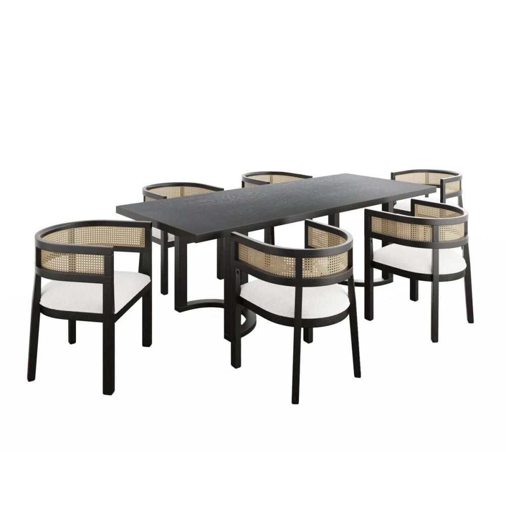 The Kingston 7-Piece Caned Dining Set
