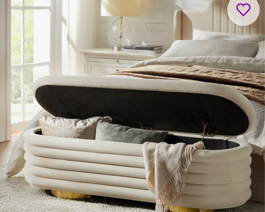 Pleated storage ottoman