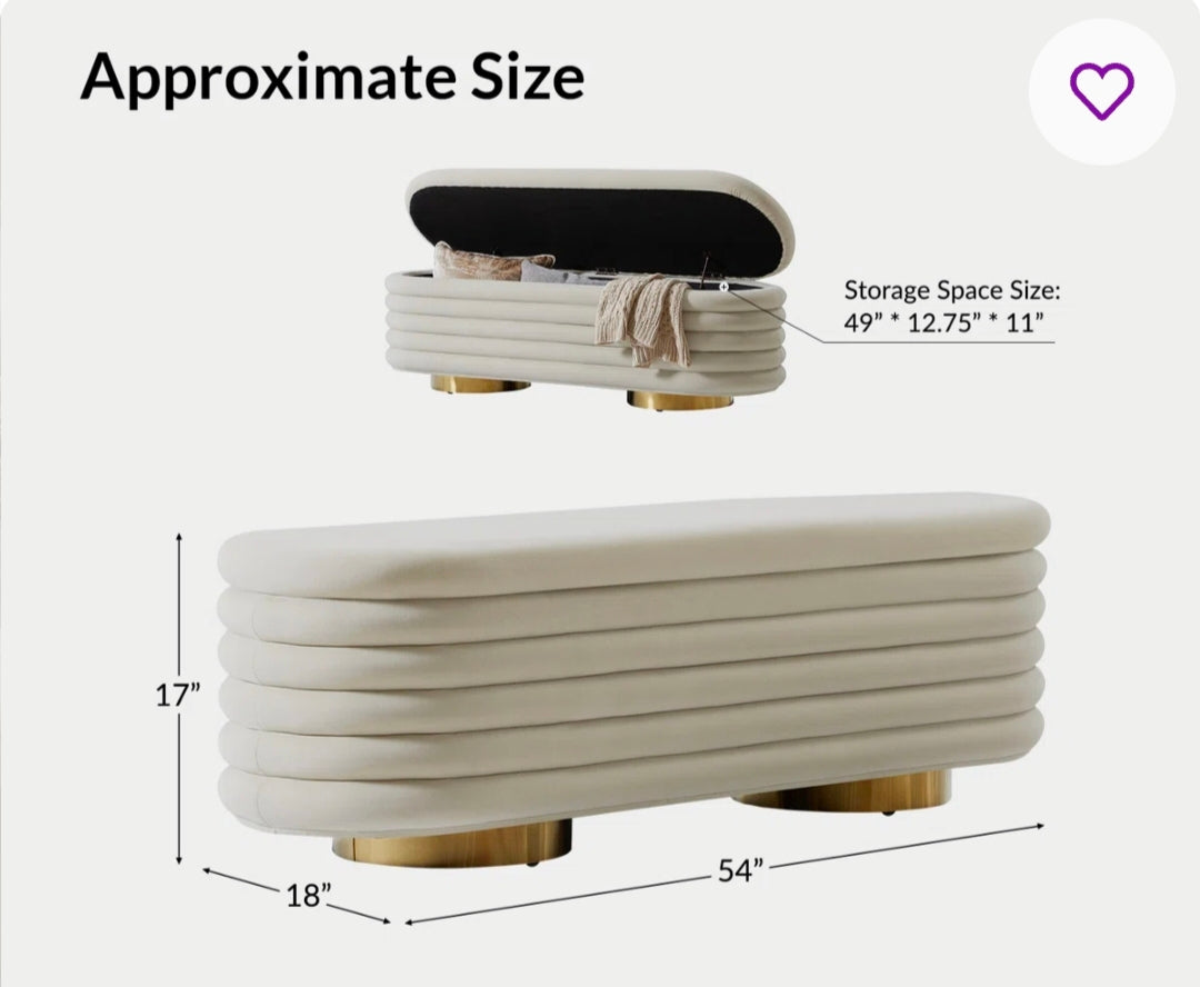 Pleated storage ottoman