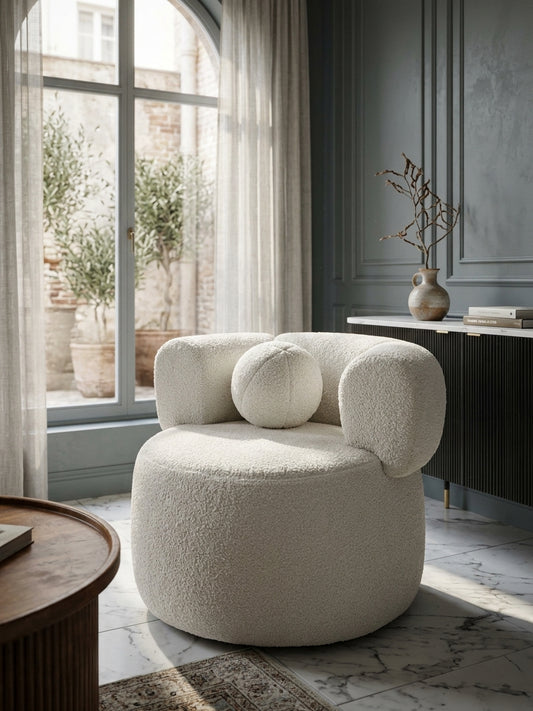 Lumiere Bouclé Accent Chair