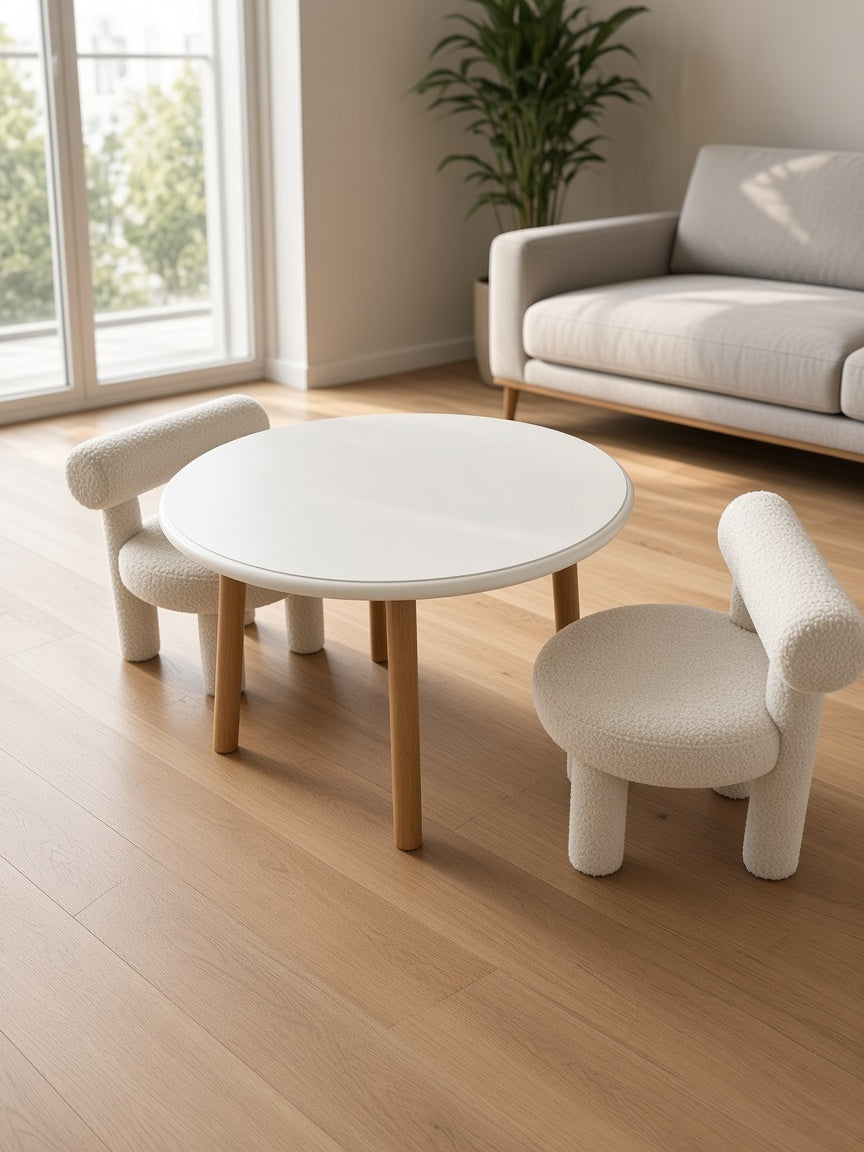 Cloud Bouclé Kids Table & Chair Set