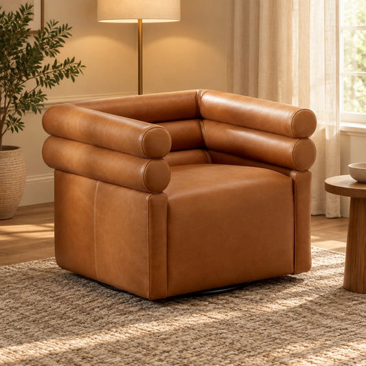The Cognac Swivel Accent Chair