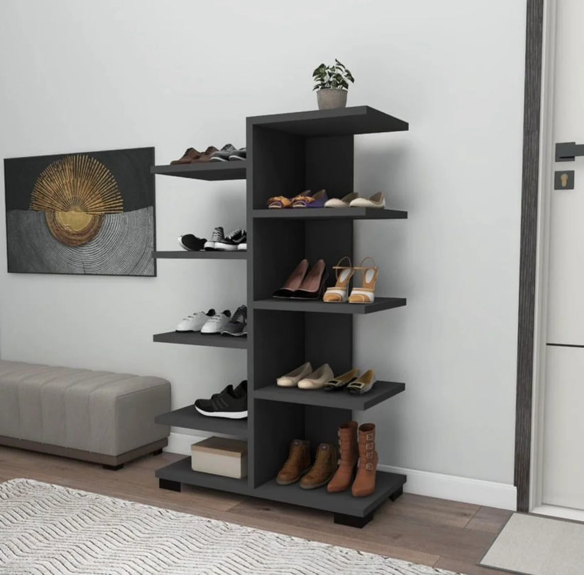 Oakline Asymmetric Shoe Rack