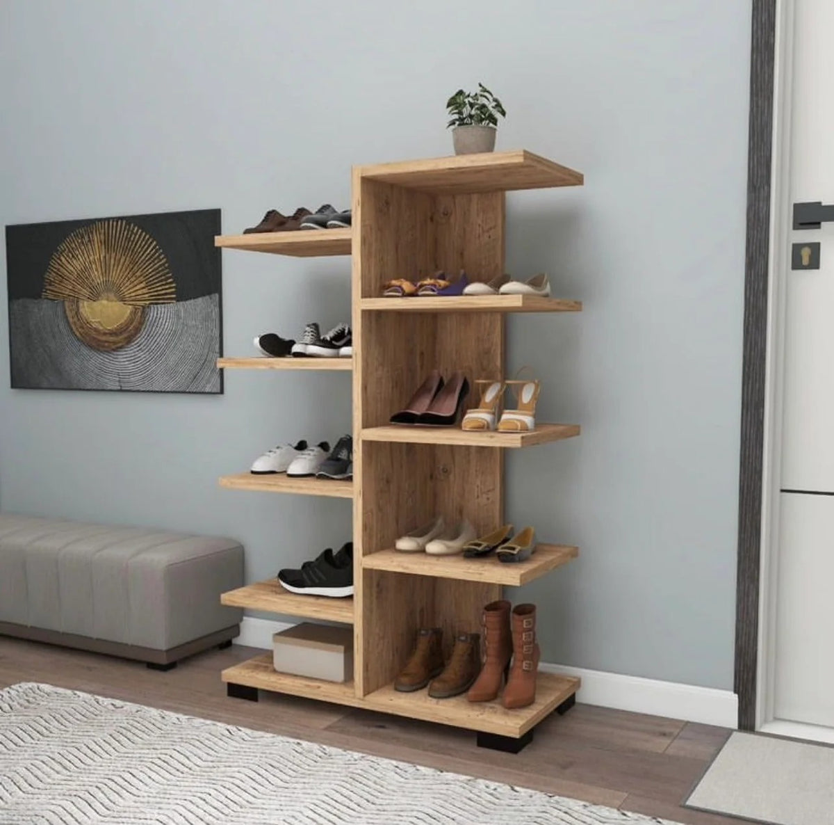 Oakline Asymmetric Shoe Rack