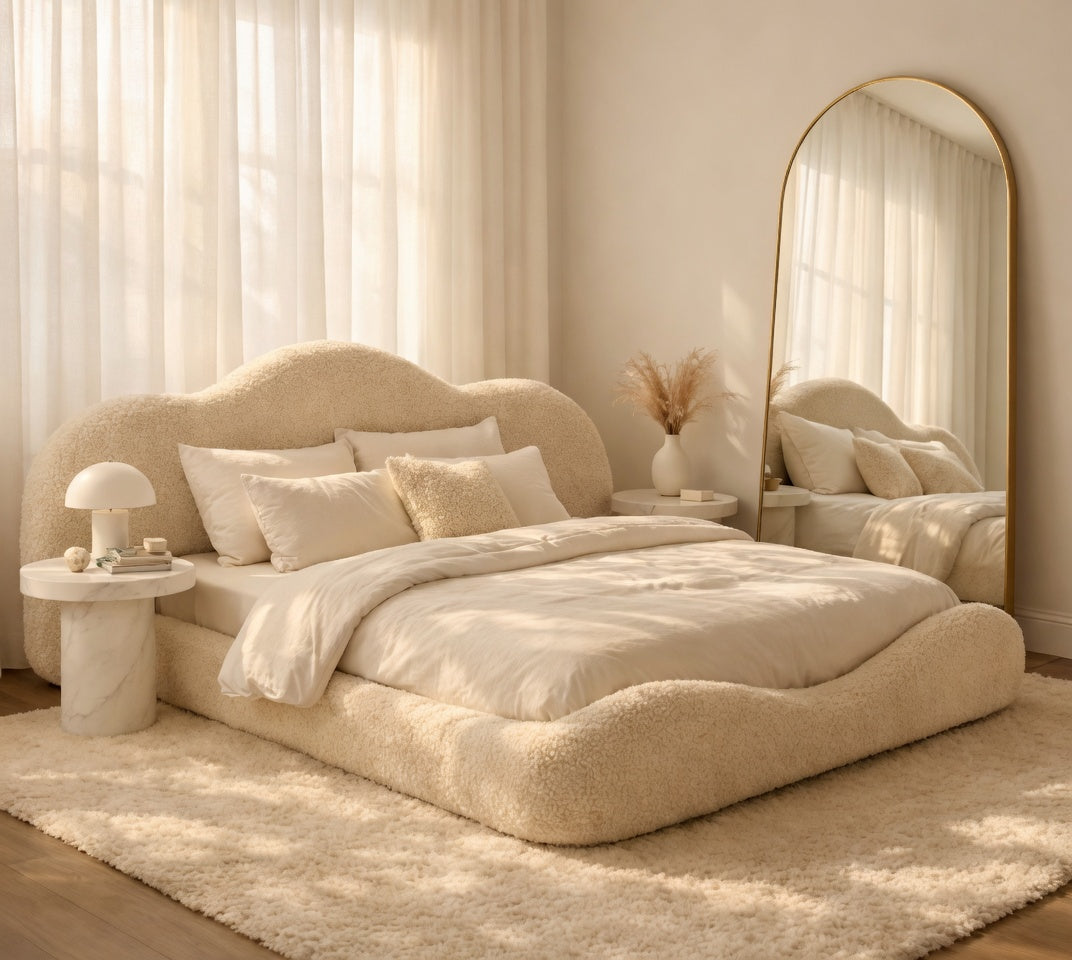 Cloudhaven Bouclé Bed